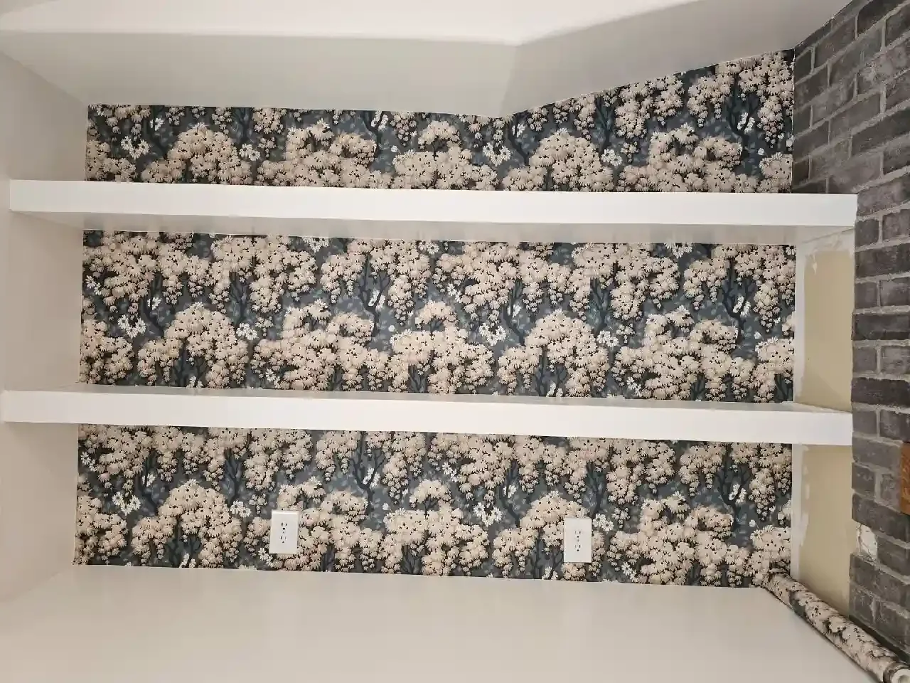 Close view of wallpaper texture and repeating surface detail